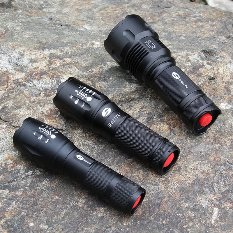 SHENYU LED Flashlight 18650 26650 Torch Waterproof Flashlight Cree XML t6 1000 lumen Zoomable Light
