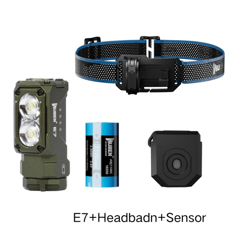 Wuben  e7 bedste genopladelige pandelampe 1800 lumen inklusive et 26650 batterier - grøn: Grøn