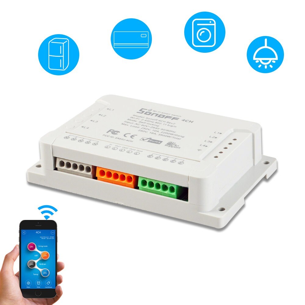 SONOFF 4 Channels Din Rail Mounting WiFI Switch