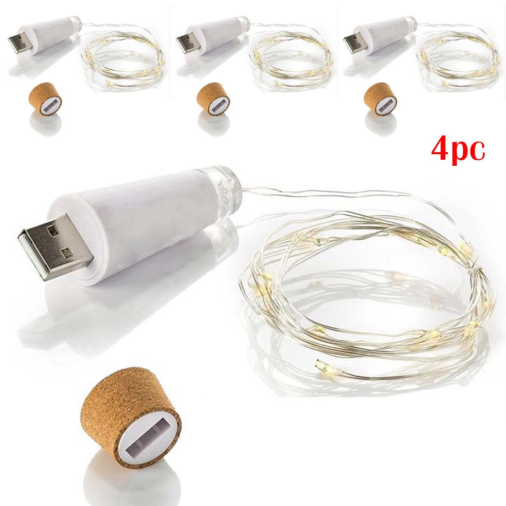 1.5w led-korkin muotoinen pullonkorkkivalo usb-viinipullon valojohtosarja ladattava led-lamppu joulujuhla hääkoristeet