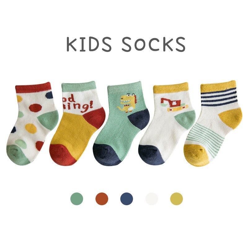 Chaussettes d'été pour filles | Chaussettes en coton confortables et respirantes, à motif de dinosaure ou pelle,