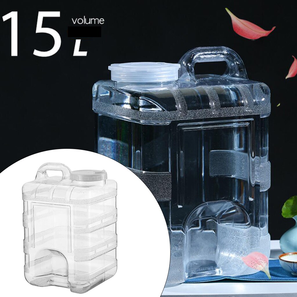 Grand conteneur carré de stockage d&#39;eau étanche, conteneur de bouteille de stockage d&#39;eau, lavage de voiture de Camping: 15L