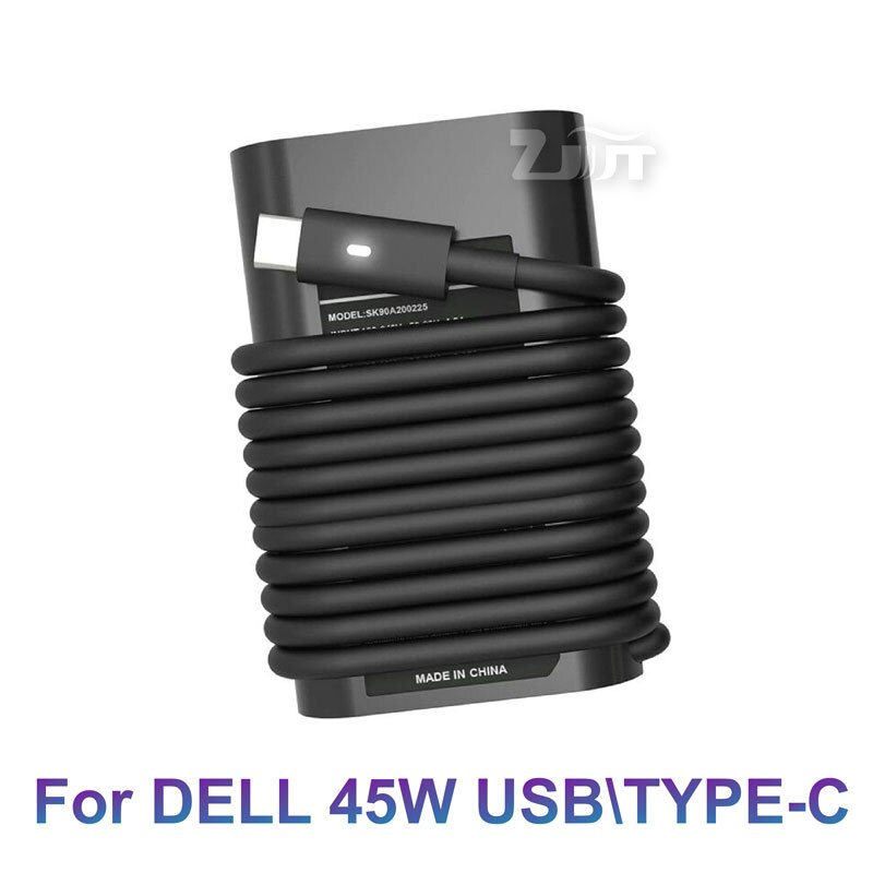 45W Usb TYPE-C 20V 2.25A Laptop Charger Voor Dell Xps 12 9250 Xps 13 9360 9365 9370 9380 9333 Latitude 7275 7370 5175 5285 7390