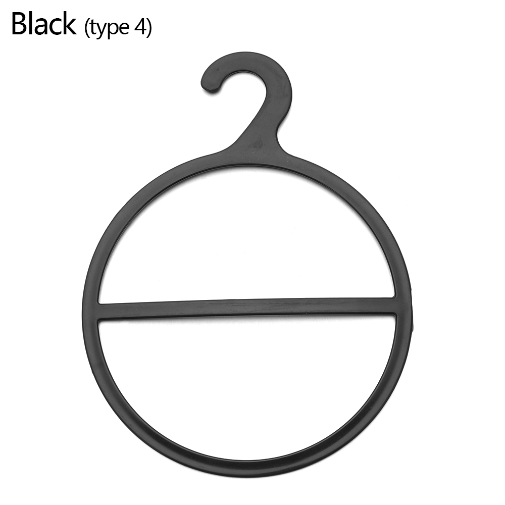 Circle Shape Shawl Scarf Hanger Multifunctional Coat Belt Tie Clothes Display Shelf Space Saving Organizer Plastic Storage Holde: type 4 black