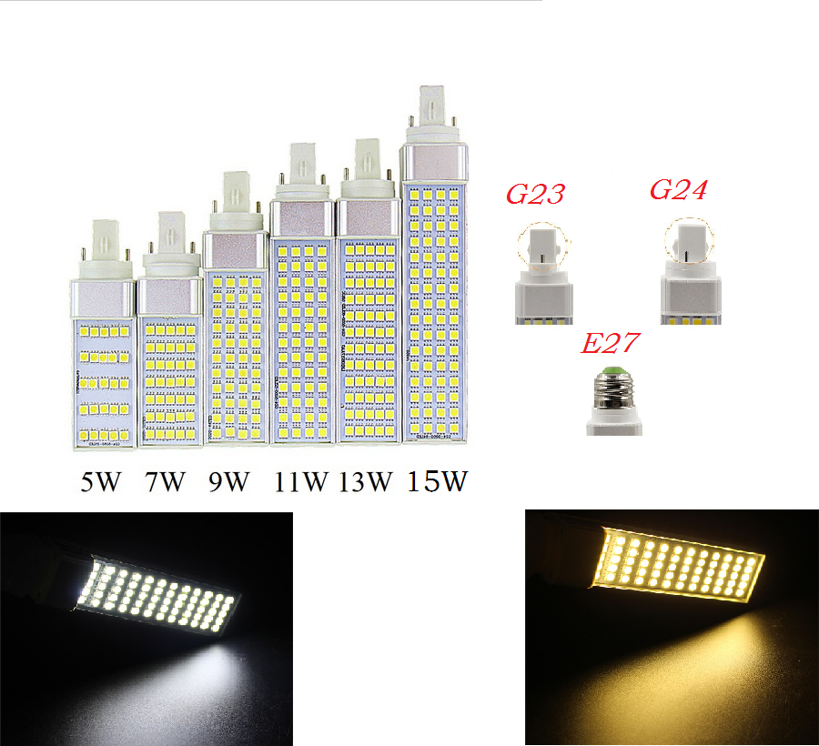 5050 pl LED-Lampen 5w 7w 9w 11w 13w 15w e27 g24 g23 Mais birnen lampe Licht smd Scheinwerfer Grad AC85-265V geringe Licht dämpfung