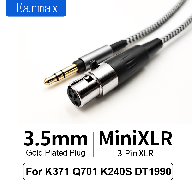 Para Beyerdynamic AKG Q701 K702 K271S K701 K272 K371 K275 K267 DT1770Pro DT7990Pro H118 H128 MINIXLR Cable trenzado de nailon