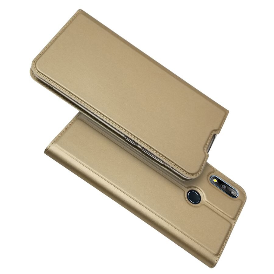 Magnetic Leather Case For Asus Zenfone Max Pro M2 ZB631KL ZB633KL cases For Asus Zenfone Max M2 ZB633KL Flip Wallet Phone Cover: ZB631KL / Gold