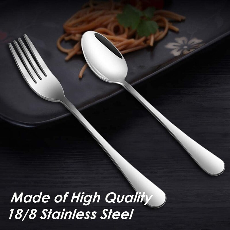 Set Of 12, Stainless Steel Dinner Forks And Spoons, Find Top Heavy-Duty Forks (8 Inch) And Spoons (7 Inch) Cutlery Set