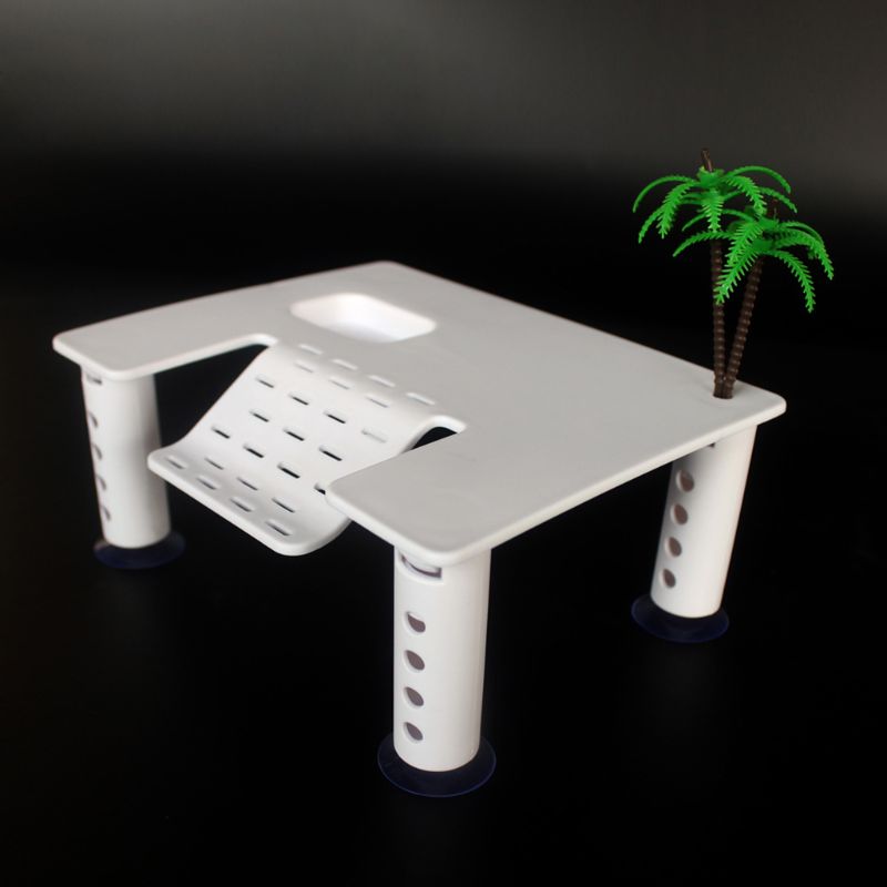 Plataforma para reptiles, Acuario de tortugas, escalera para escalar, Isla,