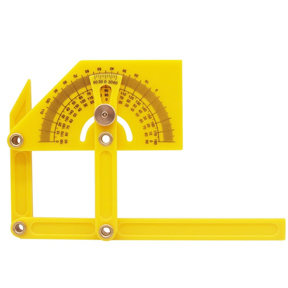 1 pcs Yellow Angle Ruler Angle Ruler 180 Degree Ruler Woodworking Ruler Foldable Easy To Carry Convenient For Angle Measurement