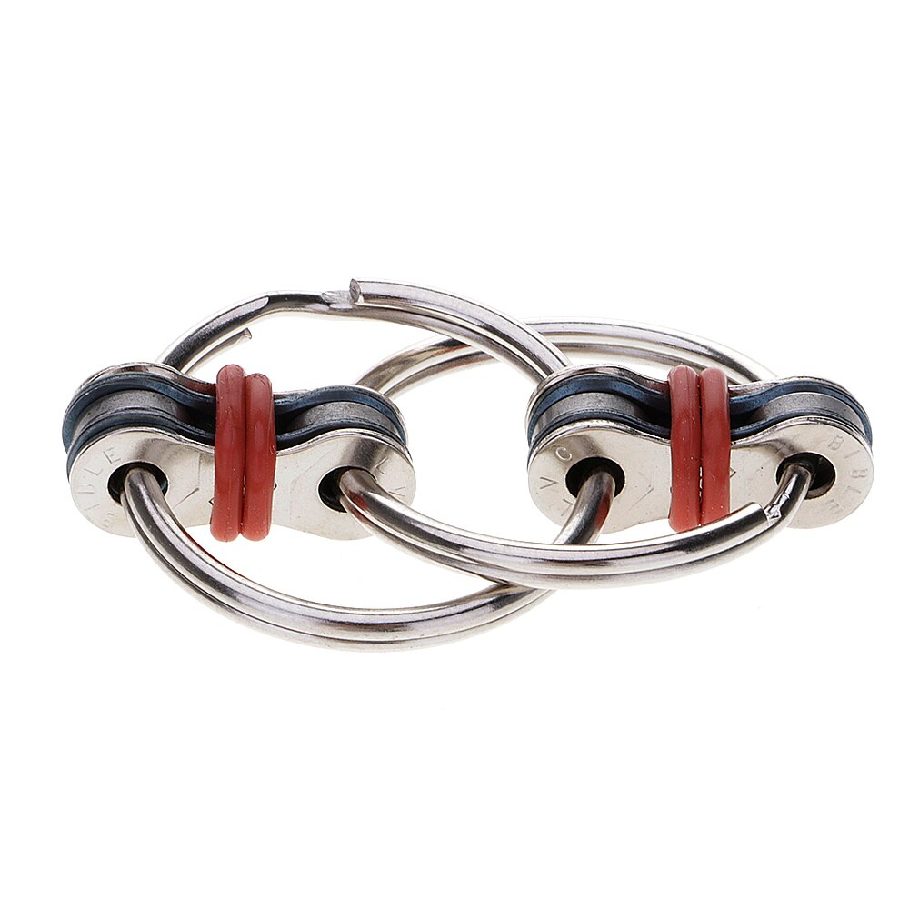 1pcs Interlocking Chain Links Keychain Ring Anxiety Autism Stress Reducer For ADD ADHD Alloy Toy: Red