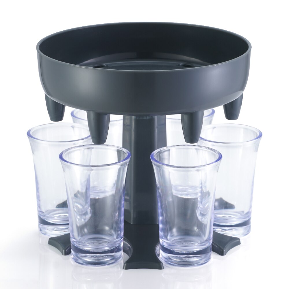 6 Shot Glass Dispenser Holder Wine Glass Rack Cooler Beer Beverage Dispenser Shot Buddys Party Bar Accessories: Black-Set A
