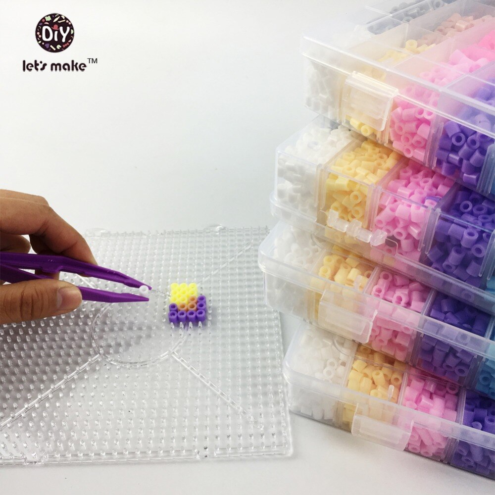 Lad os lave hama perler 5000pc perler perler 5mm 24 farver æske sæt pædagogiske børn diy legetøj perler plussize pegboard stryge perler