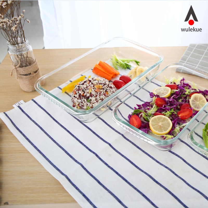 Clear Oblong Toughened Glass Baking Dishes Pan Oven Basics Plate Bakeware Non-Stick Kitchen Tool Cheese Rice Tray