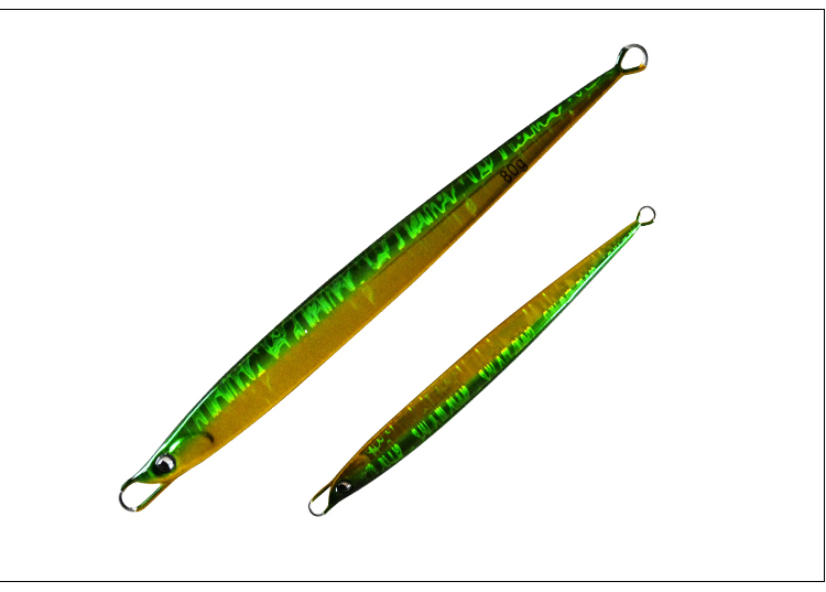 FUNADAIKO 80g isca Artificial plomo jig de la plantilla de Metal pesca plantilla señuelo de jigging lento plantilla lento señuelos jigging lento de la plantilla de metal de jig: green laser
