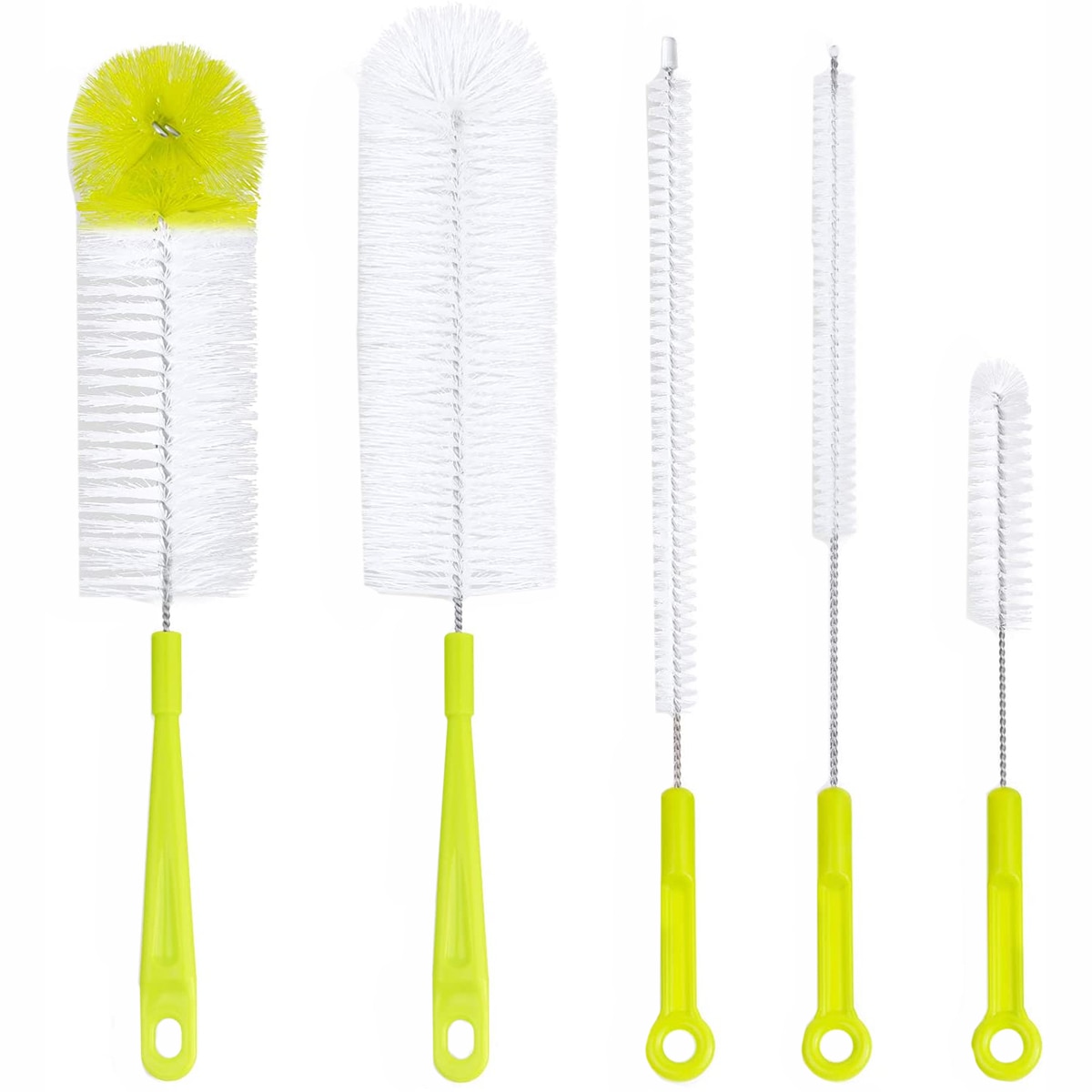 Bottle Brush Cleaner Set 5PCS Long Water Bottle and Straw Cleaning Brush Kitchen Wire Scrub Set for Most Bottles Washing
