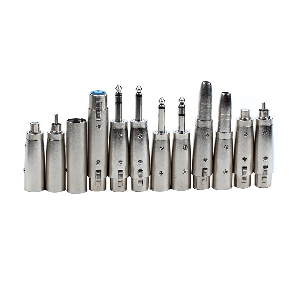 2 stk 3 -benet xlr hun  to 6.35mm han mono jack ledning adapter mikrofon 3 ben xlr han til rca hun leder adapter forniklet