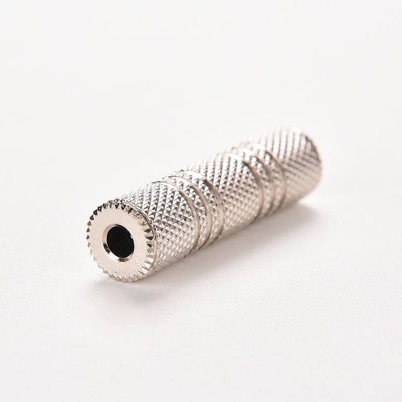1Pcs 3.5 Mm Jack Female Naar 3.5 Mm Vrouwelijke Connector F/F Stereo Audio Adapter Hoofdtelefoon jack Coupler Adapter Connector: Silver