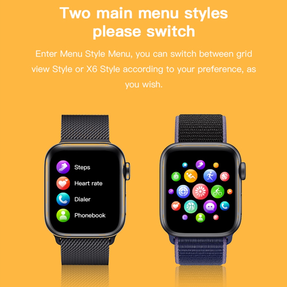 Smartwatch X6 - 1.54" Full Touch - Bluetooth Calls - Music Control - Health Tracker - For Android & iOS