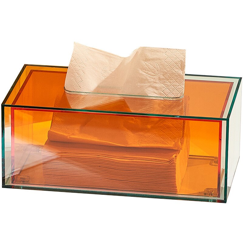 Solid Acryl Tissue Box Huishoudelijke Tafel Papier Opbergvak Servet Papier Cover Rechthoek Case Papier Holder Thuis Organizer ZH268