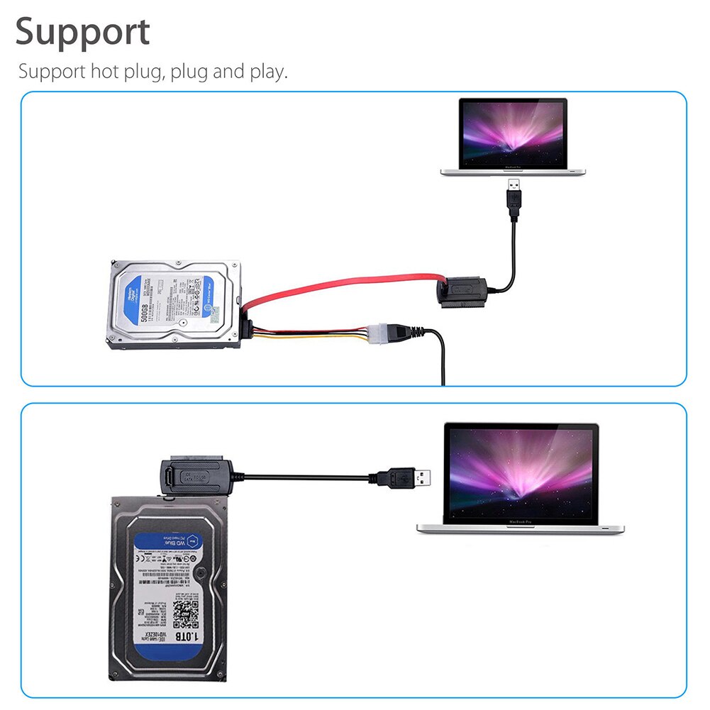 USB 2,0 auf IDE/SATA Drive Adapter Converter Kabel Für Festplatte Festplatte 2,5 3 Zoll SUB