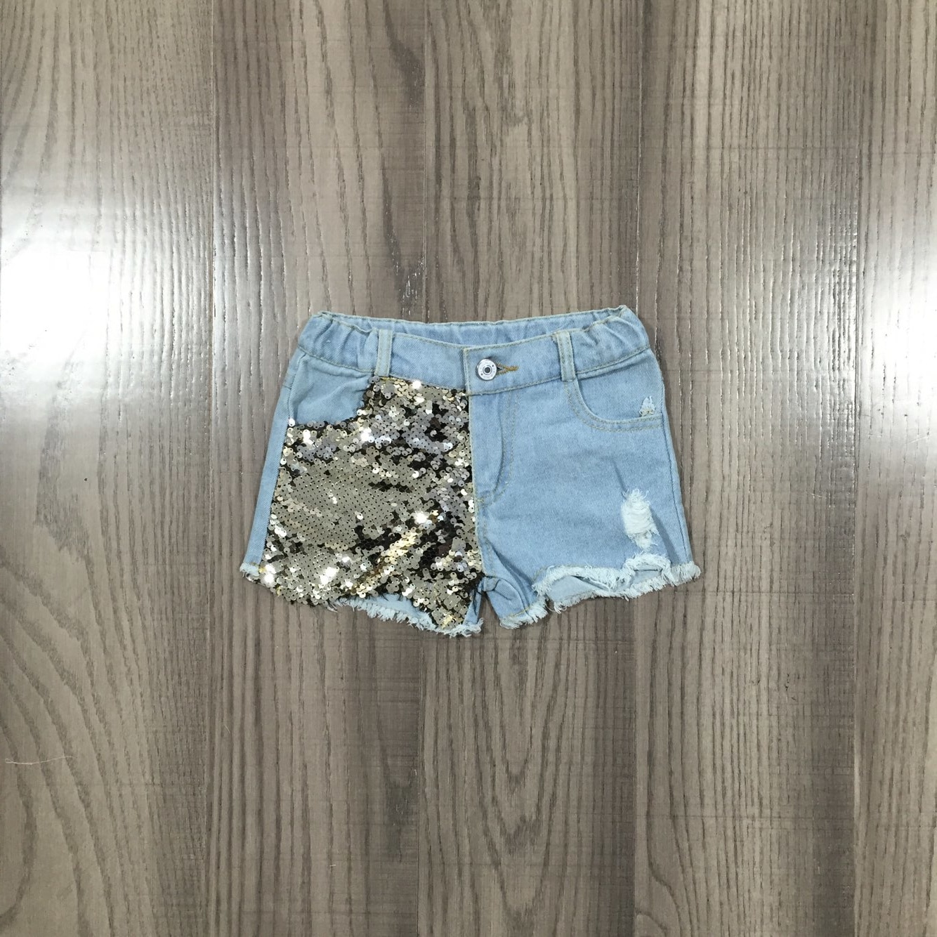 Girlymax Summer Baby Girls abiti per bambini abiti in cotone per bambini paillettes Jeans attillati pantaloncini elastici All-match