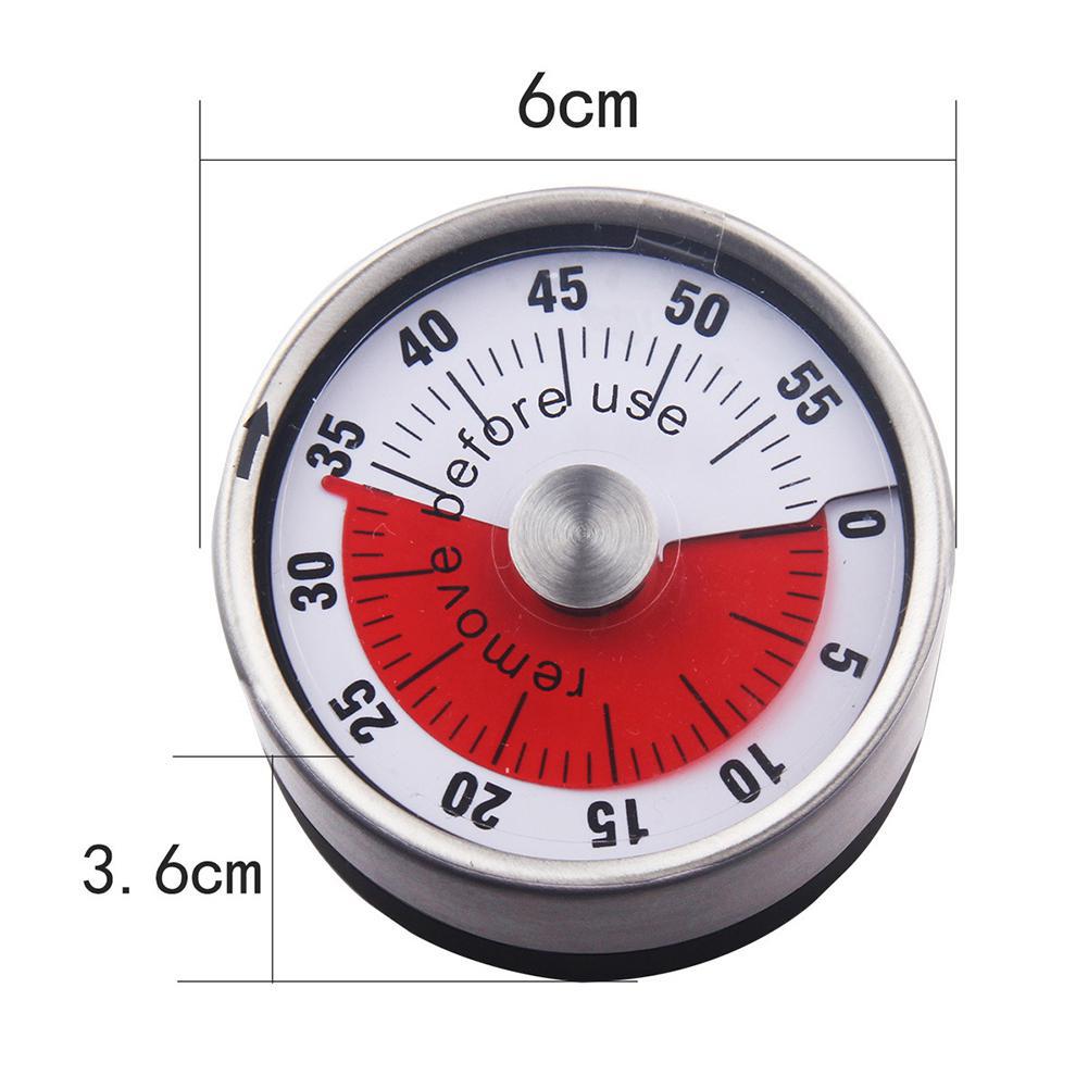 Kitchen Timer Stainless Steel Mechanical Baking Learning Time Reminder Timer with Magnet