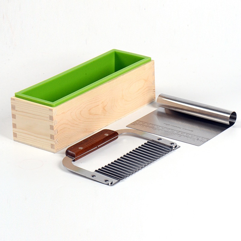 Zelfgemaakte rechthoekige siliconen zeepvorm voor brood, 800g vormen met 2 stuks roestvrijstalen uitstekers