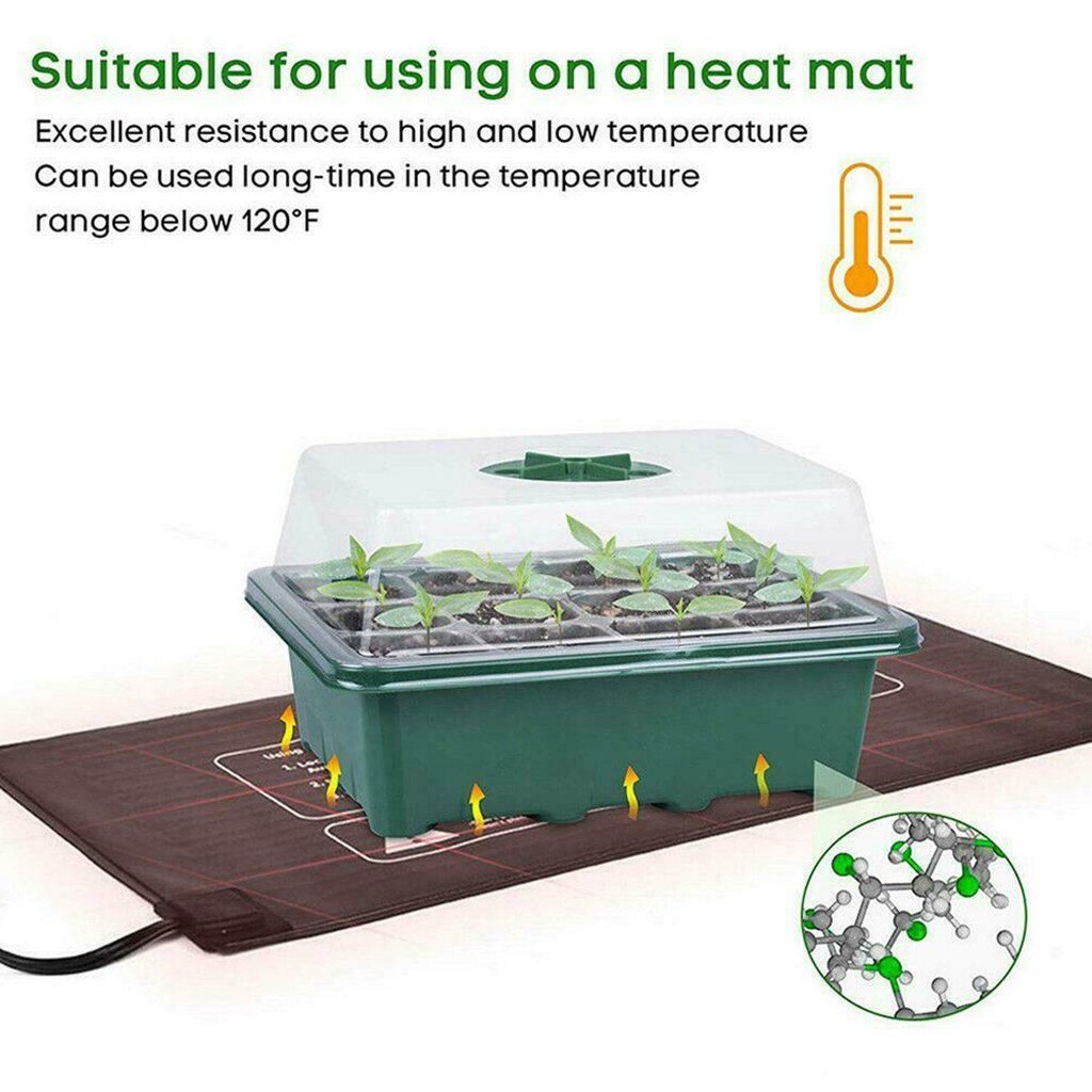 12 trous plante graine pousse boîte pépinière semis démarreur jardin cour plateau Germination chaude Propagation Clone démarreur Pad jardin