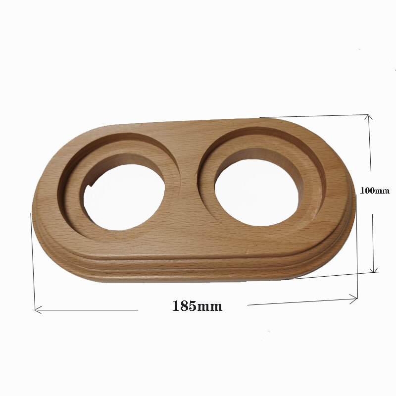 Home Improvement Retro Switch Socket Wooden Base Wall Lamp 1-3 Gang Power Switch EU Socket Wooden Base: 2-Gang Primary Color