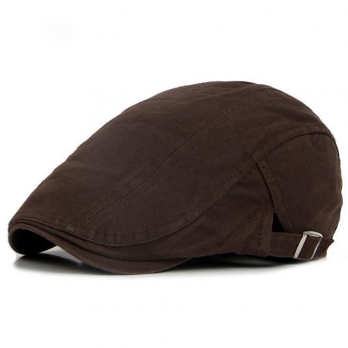 Adjustable Beret Caps Outdoor Sun Breathable Bone Brim Hats Womens Mens Herringbone Solid Flat Berets Cap Hat: Coffee