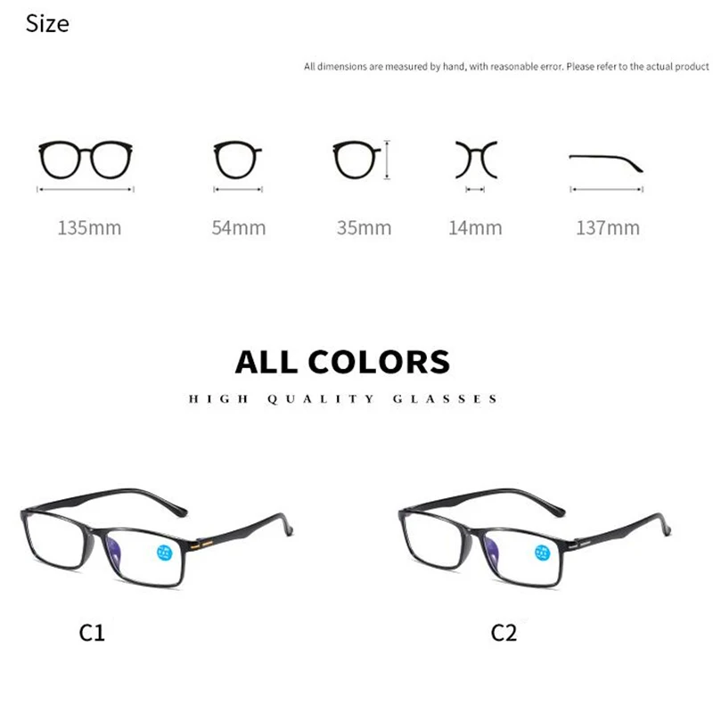 Gafas de lectura cuadradas TR90 ligeras para hombre y mujer, anteojos fotocromáticos a la para miopía,-0,5-1,0 a-4,0