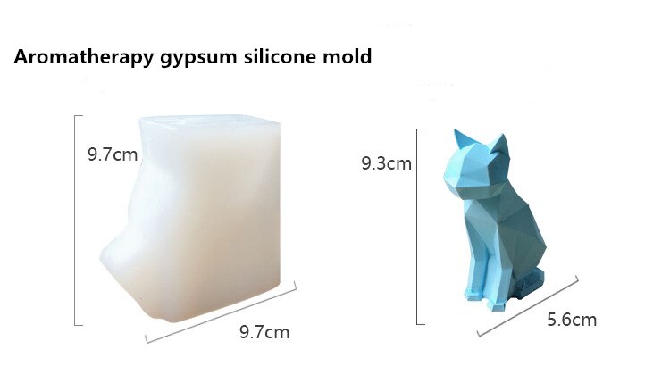 Geometrinen kissa silikonimuotti aromi kipsi kipsi muotti sisustukseen betoni savi käsityöt kynttilä muotit koristeet kipsi