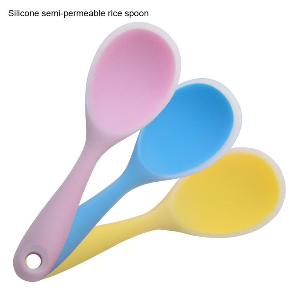 Cuchara de silicona ecológica para arroz, paleta, cuchara de servicio de comida para patatas y arroz, antiadherente, resistente al calor