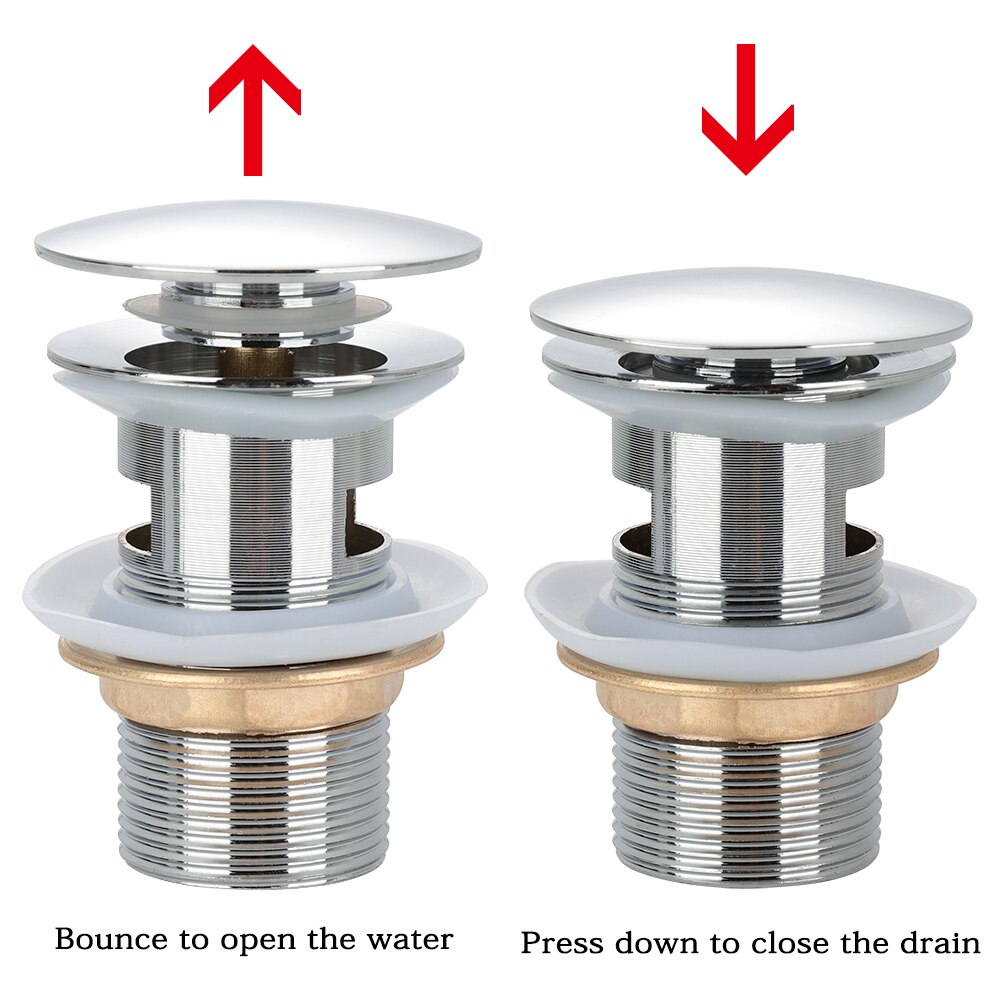 1pcs Bathroom Sink Drain Stopper Sink Tap Push Button Pop up Waste Plug Slotted Drain