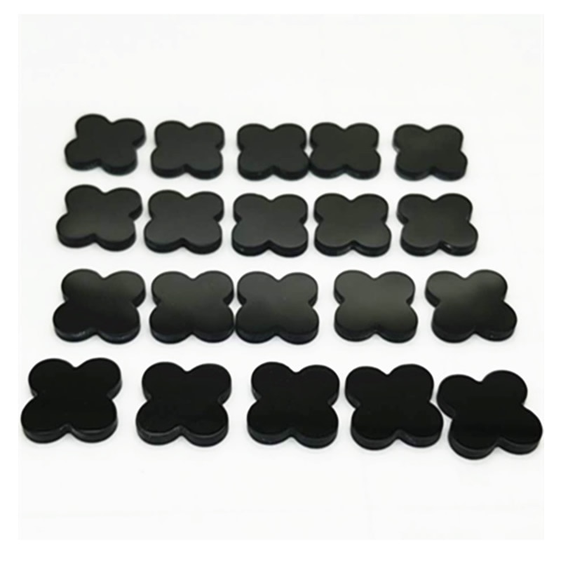 Clover Black Agates Cabochons Stone Flat Cabochon CABs 6mm 8mm 10mm 12mm 16mm 18mm 20mm DIY Jewelry Making accessories 5PCS/lot