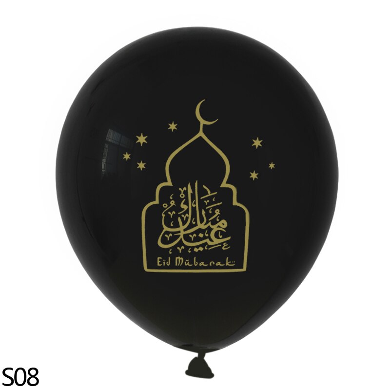 10 Stks/partij Eid Mubarak Decoratie Eid Latex Ballon Mubarak Letters Banner Ramadan Versieren Islamitische Ramadan Kareem Feestartikelen: S09-10pcs
