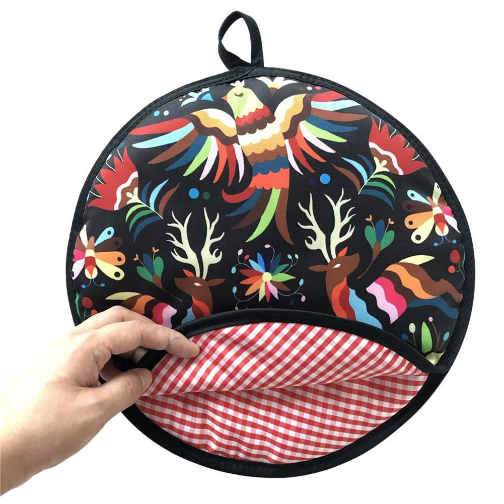 Burrito – sac en tissu de 12 pouces, Portable, pochette chauffante pour Tortilla, pour la maison, pour micro-ondes, Restaurant, crêpes, farine imprimée résistante à la chaleur