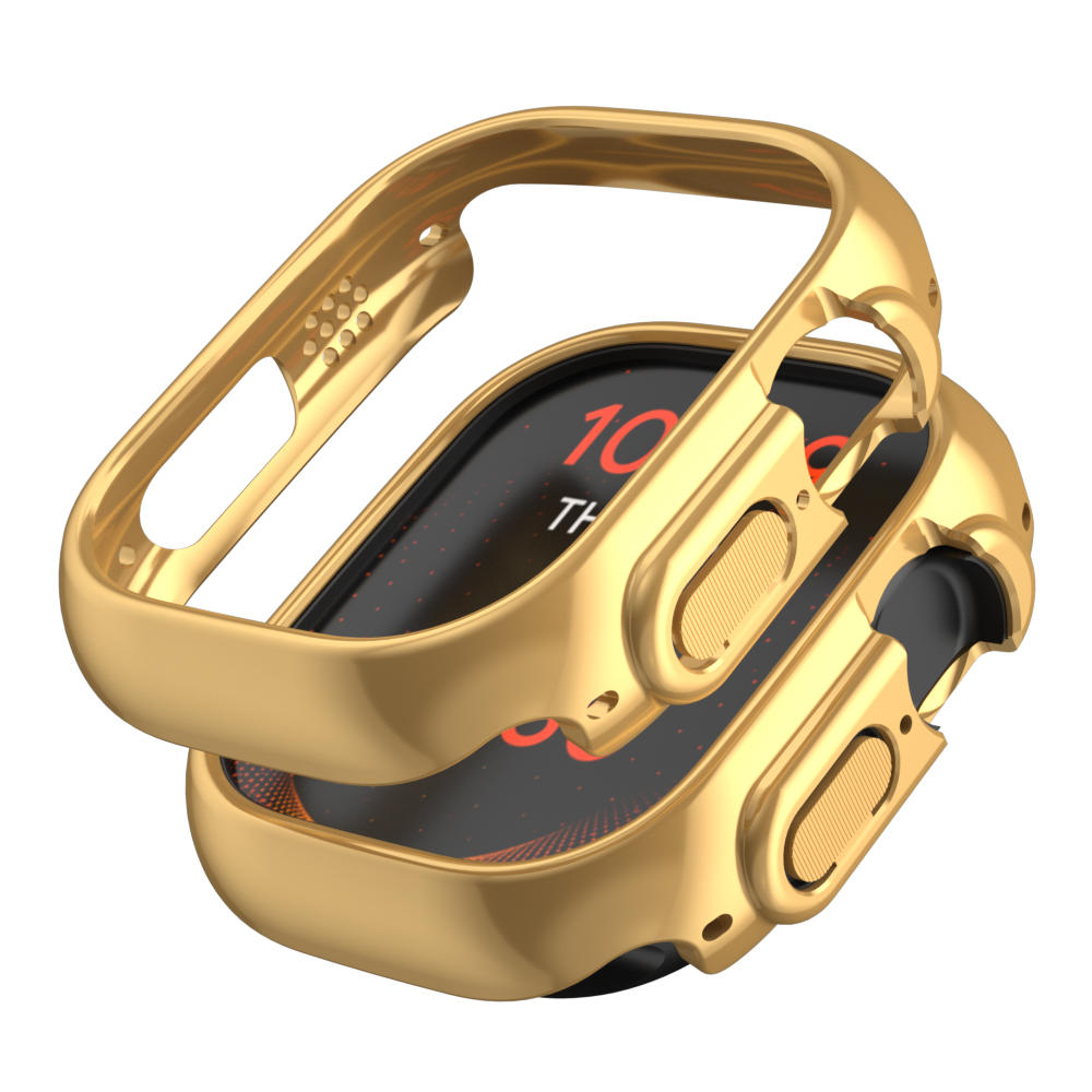 Hoesje Voor Apple Watch Ultra 2 49Mm 9 8 7 45Mm 41Mm Harde Pc Beschermhoes Holle Frame Iwatch Serie 6 Se 5 4 4 44Mm 42Mm 40Mm: GOLD / 1.9 Inches & Onder