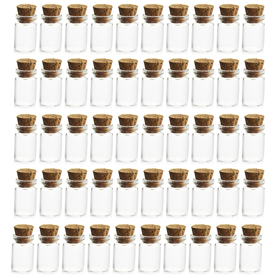Hipsteen 50 stk 11*22mm 1ml mini glasflasker tomme prøvekrukker med korkpropper til diy håndværk dekoration: Klar
