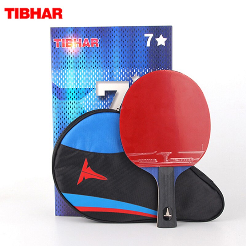 TIBHAR Table Tennis Racket 7 Star High Sticky Rubber Ping Pong Rackets Pimples-in Pingpong Bat Paddle with Random Color Bag