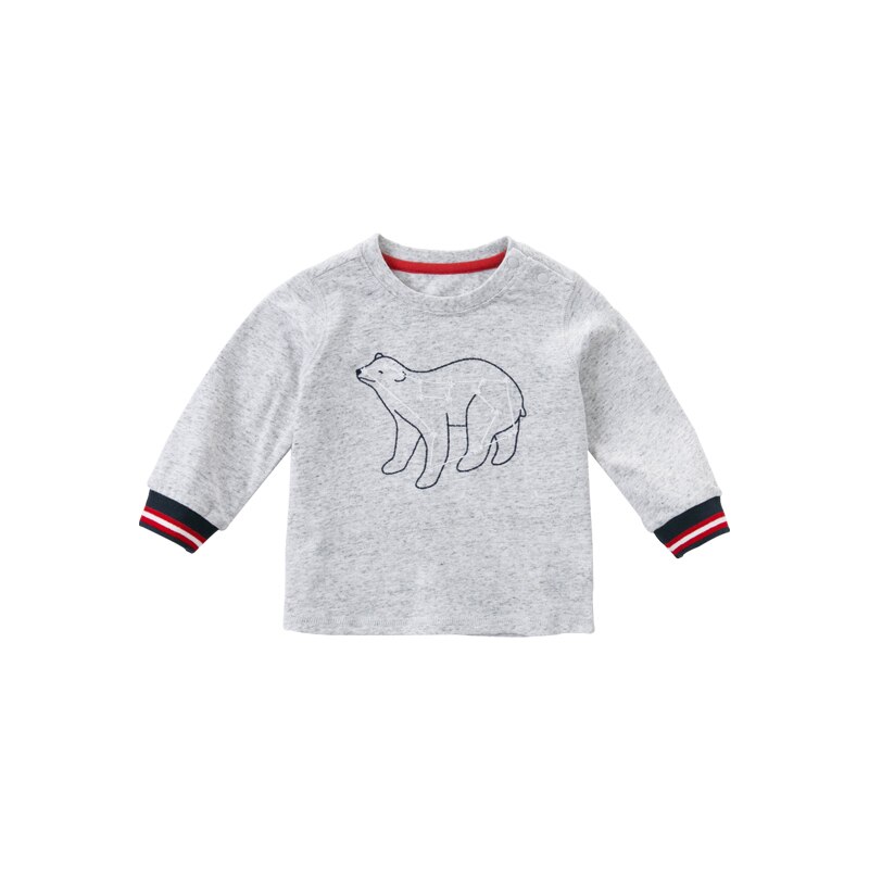 DBA14676 dave bella autunno del bambino dei ragazzi bello del fumetto a strisce T-camicia per bambini ragazzi dei capretti di modo di modo magliette: 7Y (130cm)