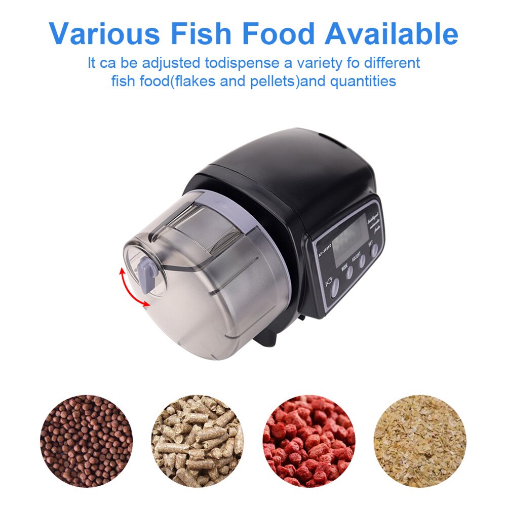 Adjustable Automatic Aquarium Timer Auto Fish Tank Pond Food Feeder Feeding with LCD Aquarium Tank Automatic Fish Feeder