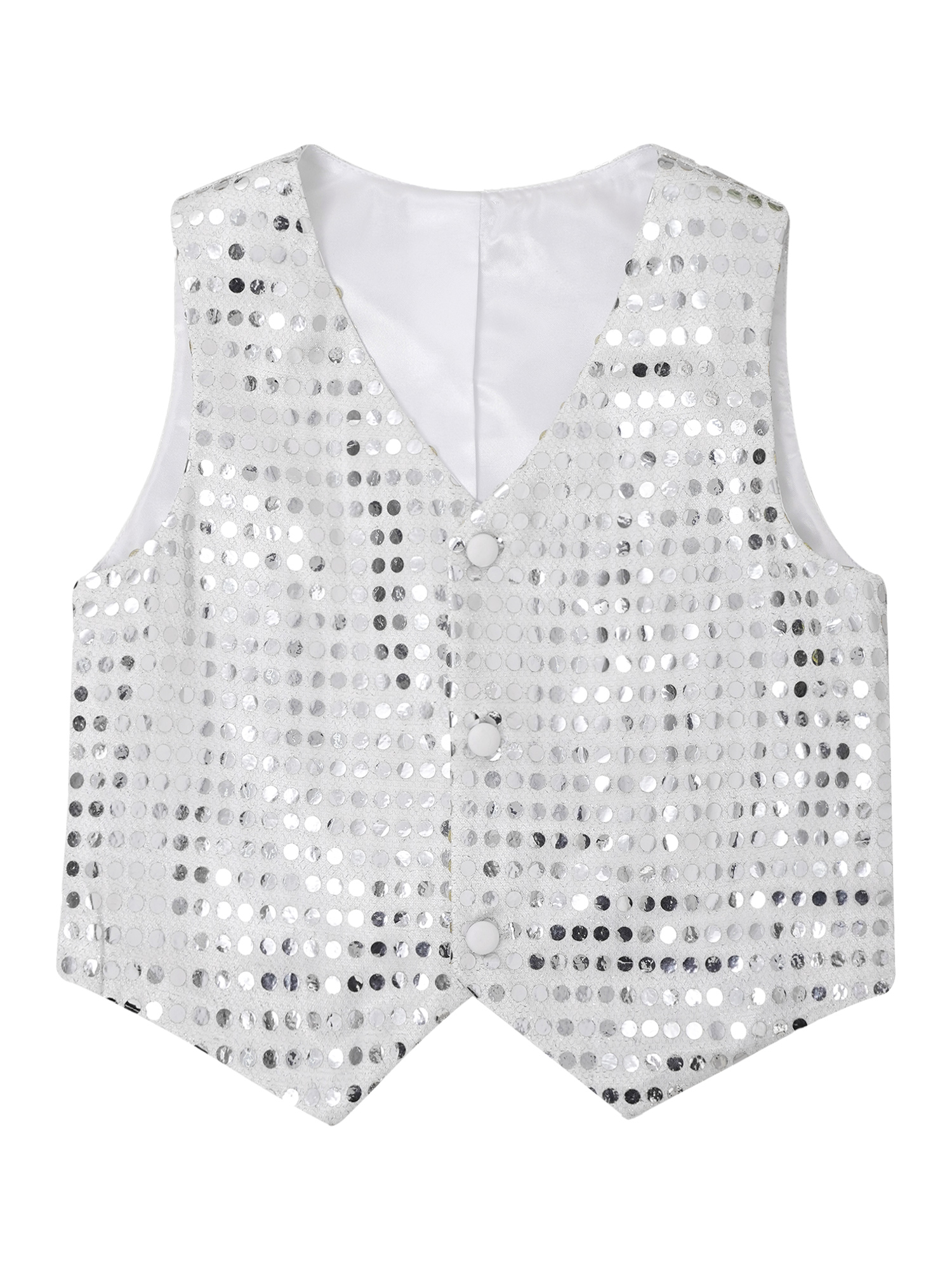 Gilet sans manches à paillettes pour enfants, 6-14, Costume de danse pour chorale, Jazz, Performance sur scène
