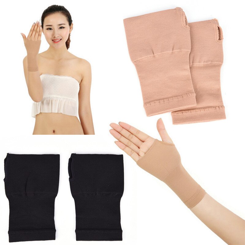 1 paar carpaal tunnel syndroom duim hand pols brace ondersteuning compressie bandage zwart & nude maat s/m/l