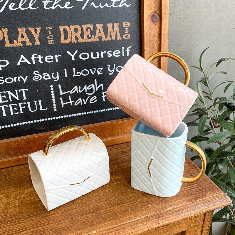Tasse à thé tasse mignonne tasse à café en céramique nouveauté grandes tasses sac pour bureau ménage cuisine utilitaires nordique céramique