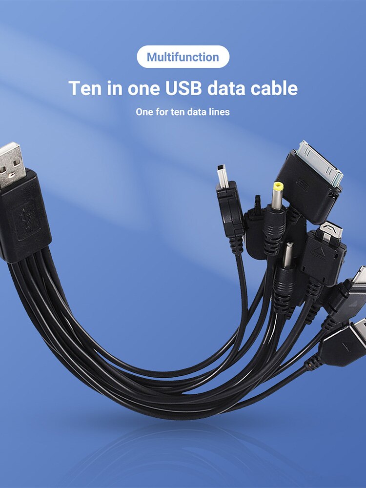 Multi-function data cable 10 in 1 data cable for mobile computer data cable