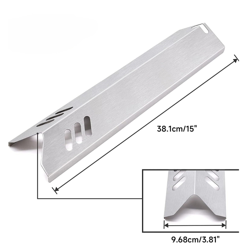 4 Stück Gasgrillplatten-Edelstahl-Flammenbändiger, beheizte Schild-Wärmeplatten-setzt