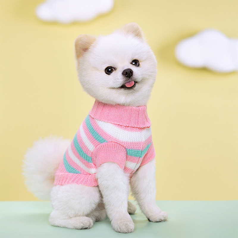 Inverno quente cães camisola filhote de cachorro tricô macio para cães pequenos médios gatinhos roupas animais de estimação pulôver chihuahua casaco buldogue trajes: M / Rosa
