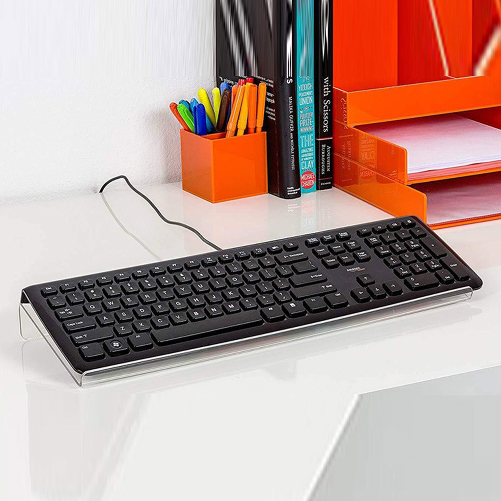 1PC Tilted Computer Keyboard Holder Home Office Ergonomic Transparent Acrylic Keyboard Stand